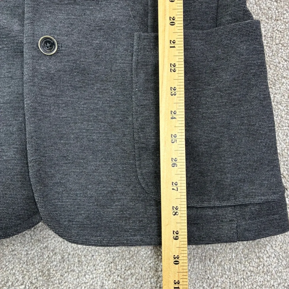 Joseph Abboud Mens‎ L Gray Textured Knit Blazer Sport Coat Elbow Patches Career